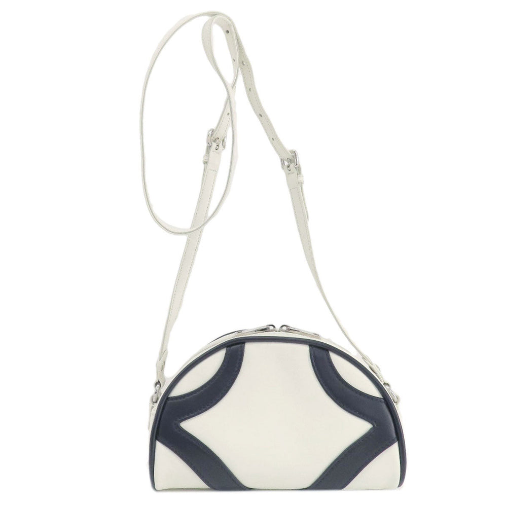 PRADA Shoulder Bag 1BH140 leather white Bowling Women Used Authentic