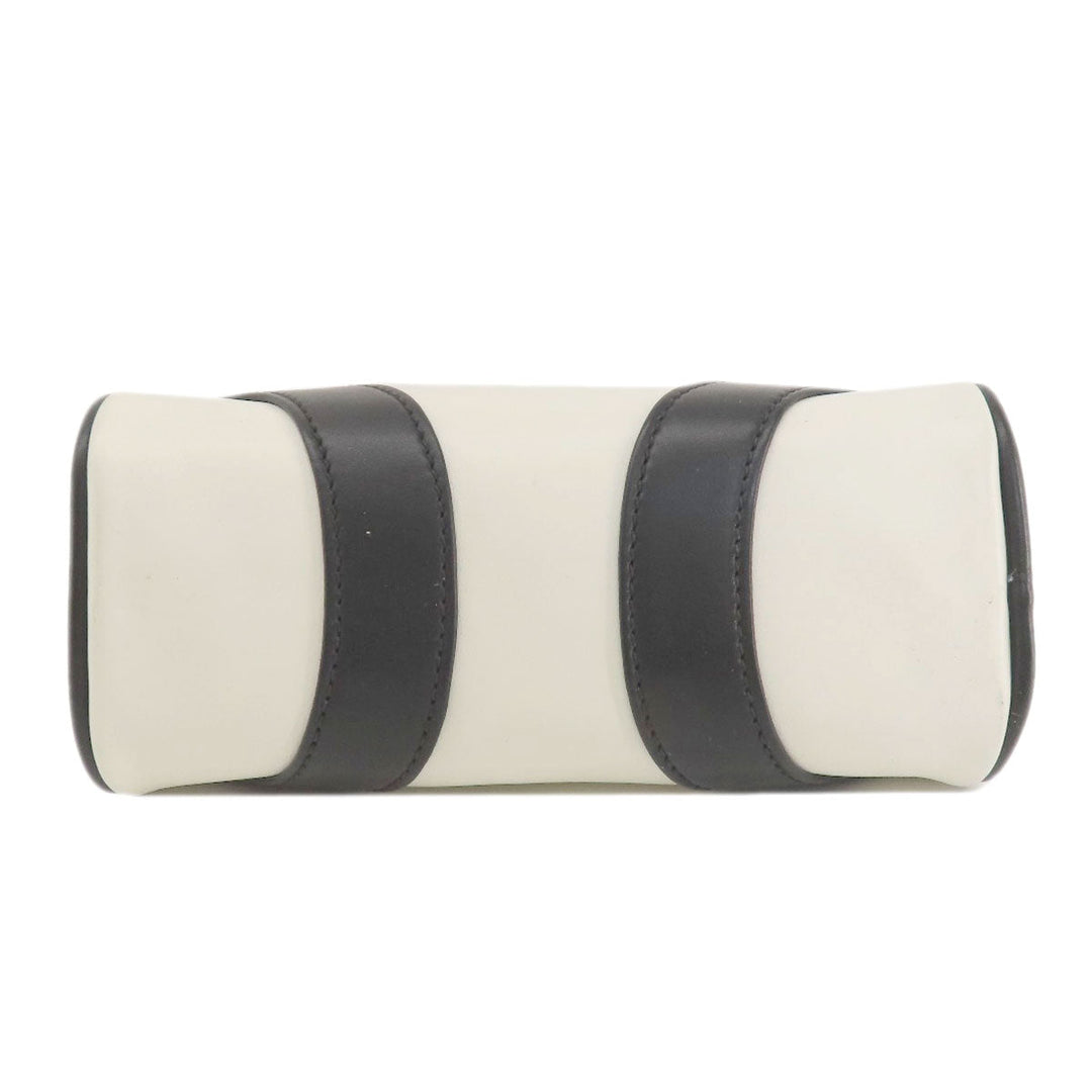 PRADA Shoulder Bag 1BH140 leather white Bowling Women Used Authentic