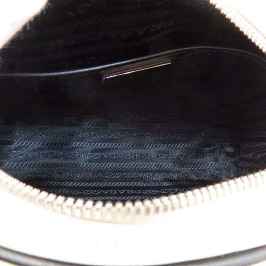 PRADA Shoulder Bag 1BH140 leather white Bowling Women Used Authentic