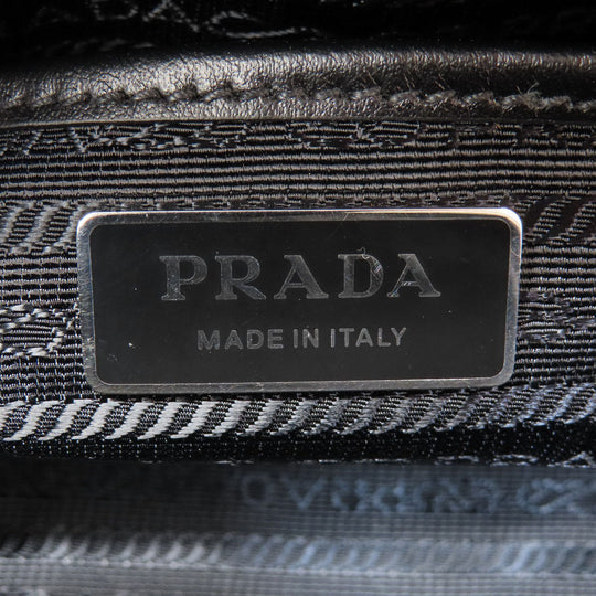 PRADA Shoulder Bag 1BH140 leather white Bowling Women Used Authentic