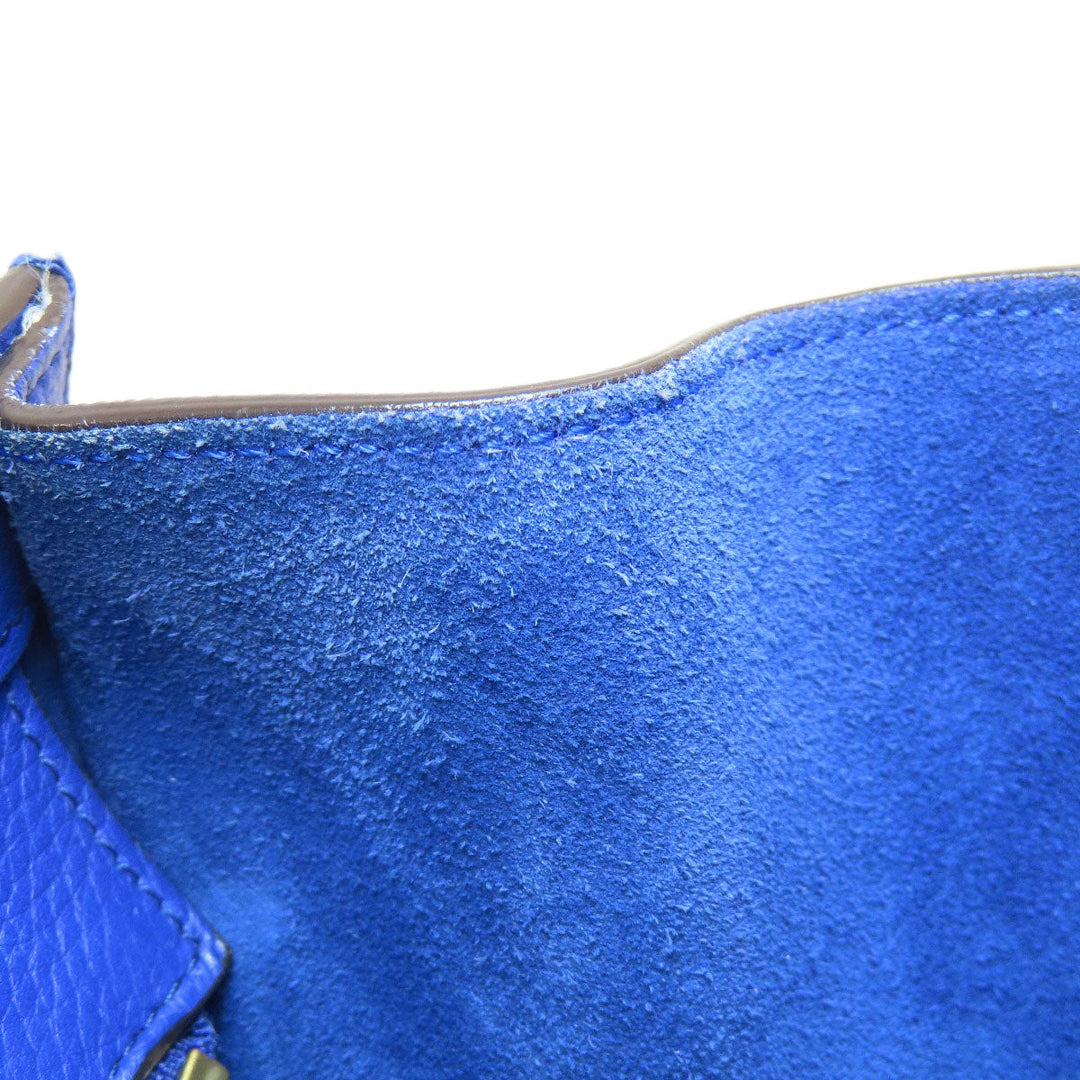 CELINE Tote Bag leather blue Luggage mini Women Used Authentic