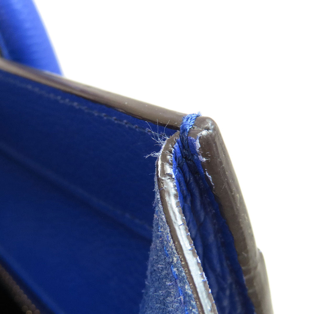 CELINE Tote Bag leather blue Luggage mini Women Used Authentic