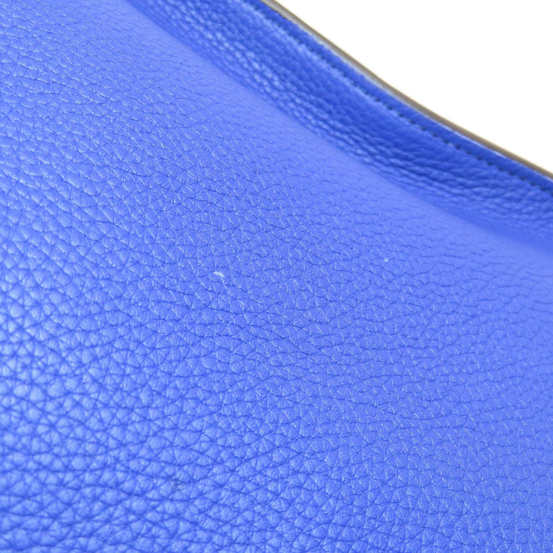 CELINE Tote Bag leather blue Luggage mini Women Used Authentic