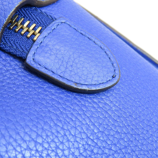 CELINE Tote Bag leather blue Luggage mini Women Used Authentic