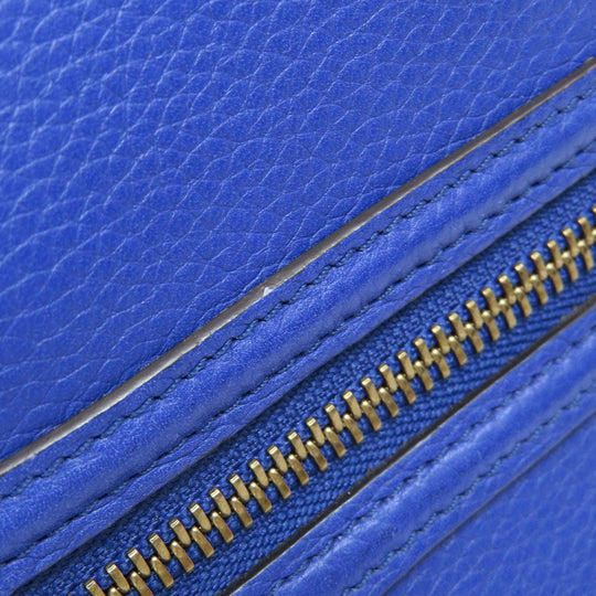 CELINE Tote Bag leather blue Luggage mini Women Used Authentic