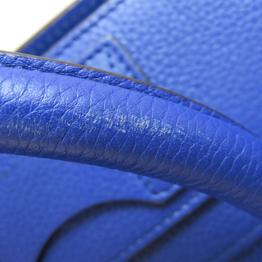 CELINE Tote Bag leather blue Luggage mini Women Used Authentic