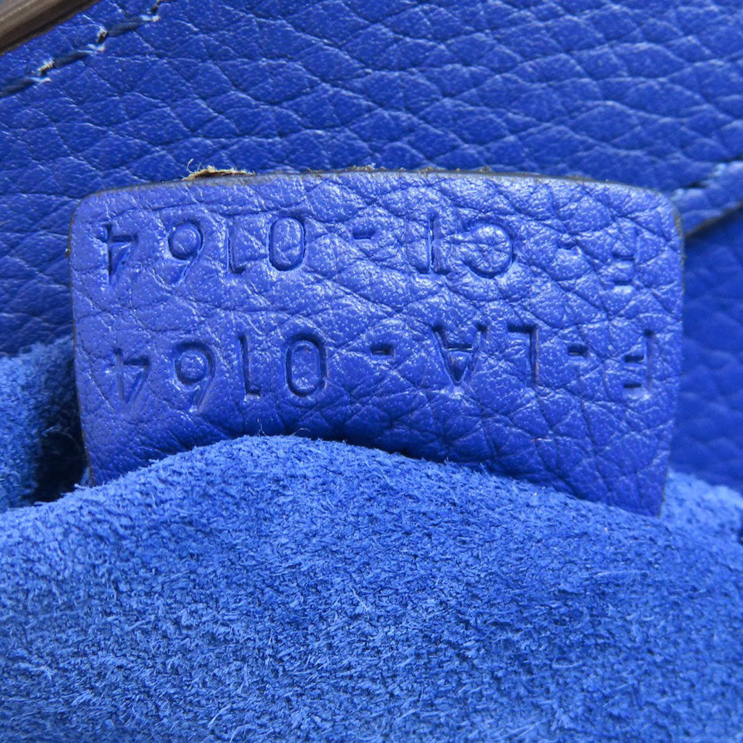 CELINE Tote Bag leather blue Luggage mini Women Used Authentic