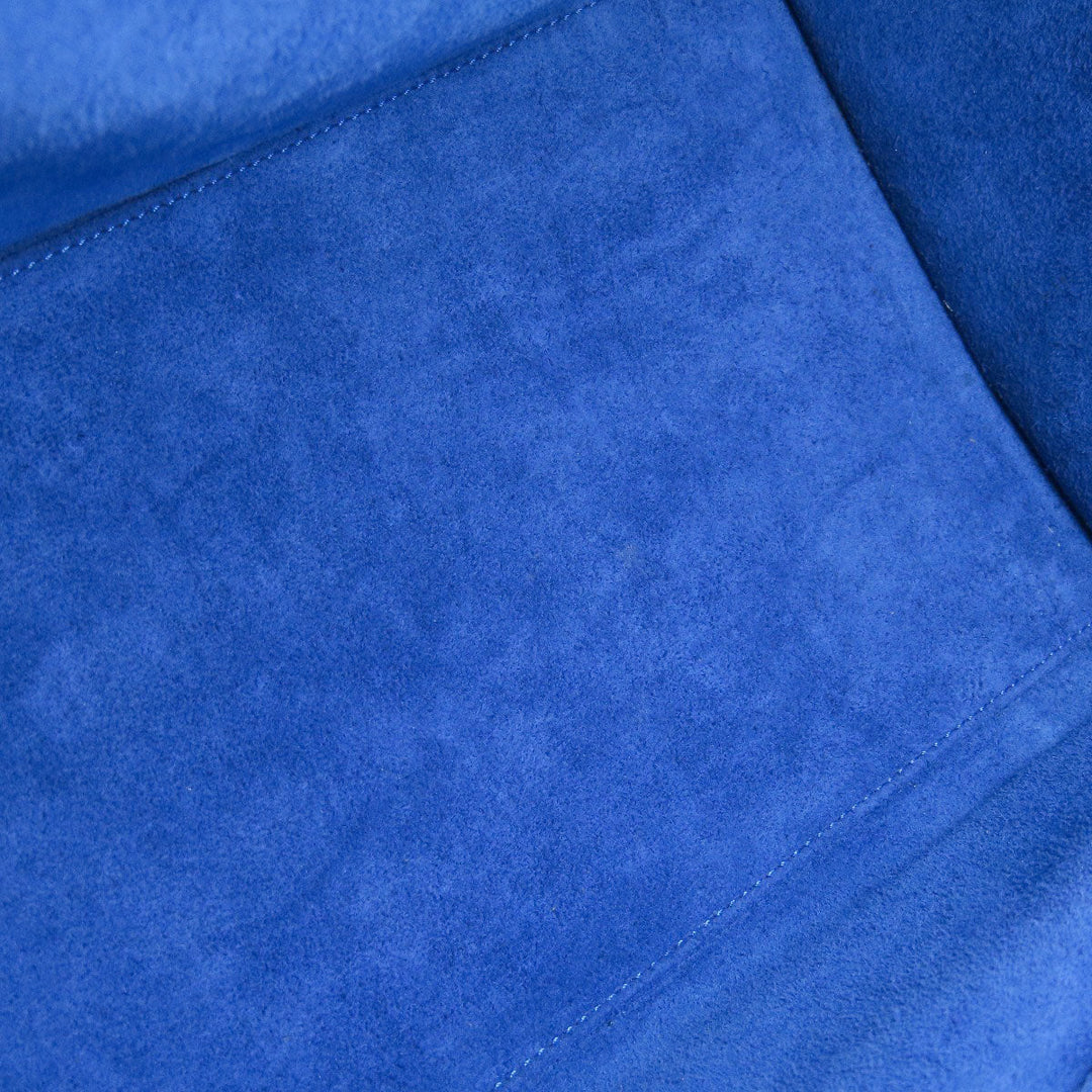 CELINE Tote Bag leather blue Luggage mini Women Used Authentic