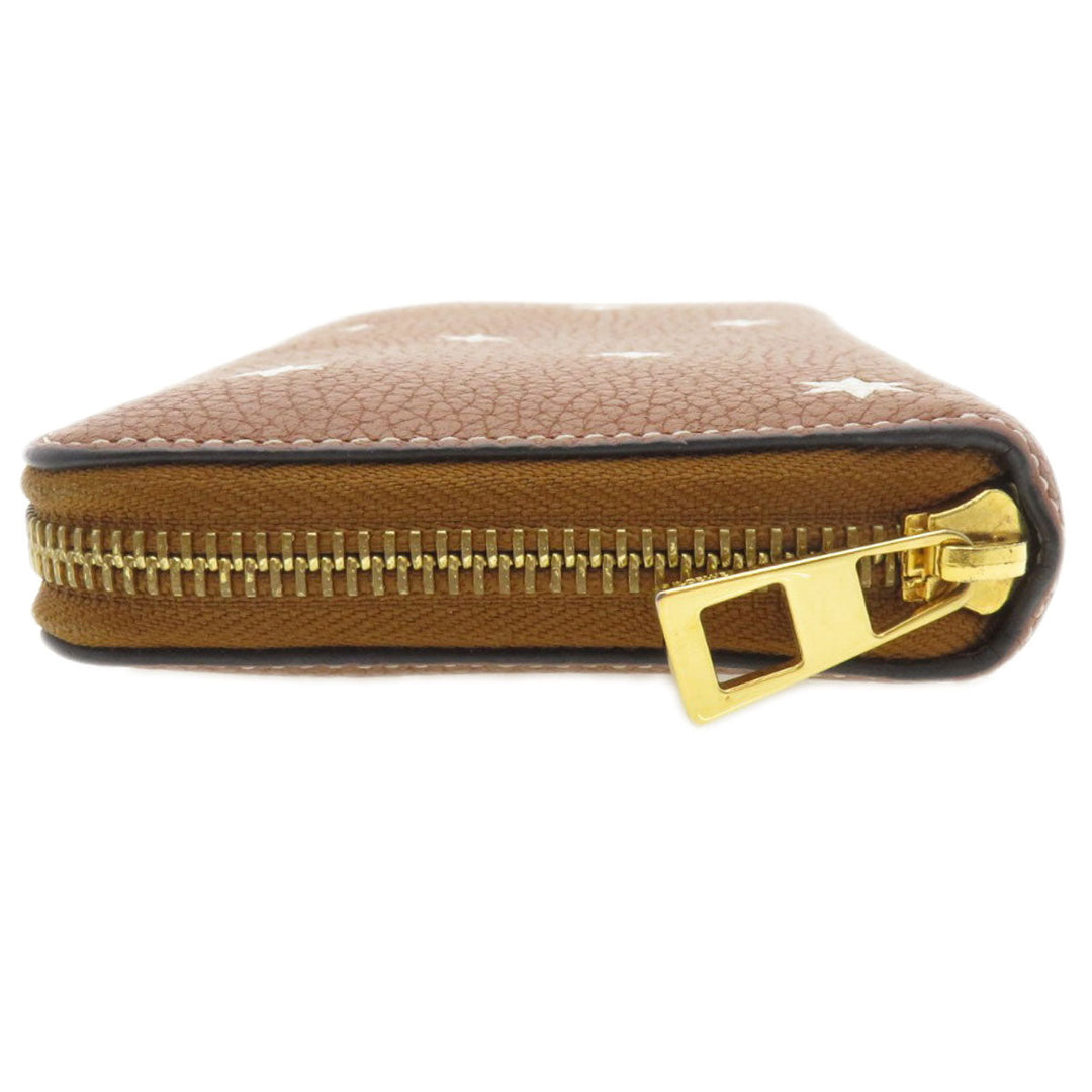 LOEWE Long Wallet Purse Calfskin Brown anagram star Women Used Authentic