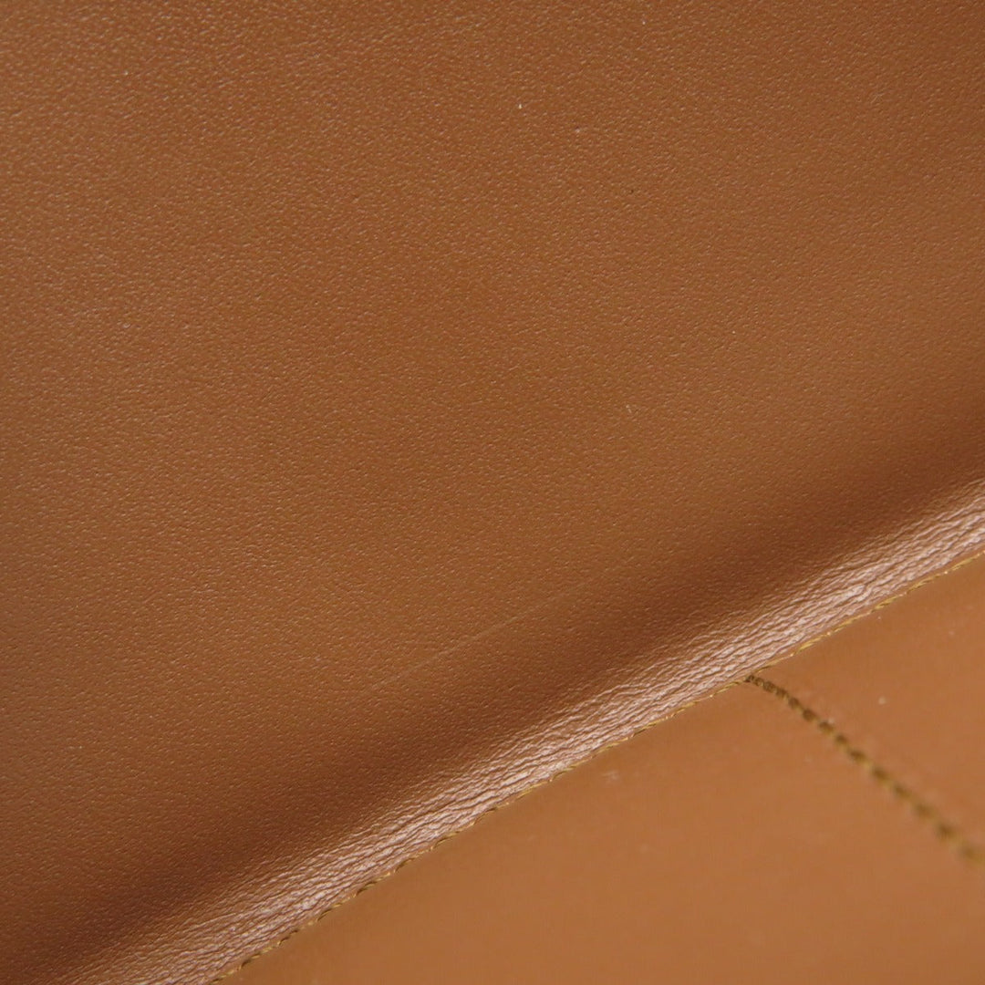 LOEWE Long Wallet Purse Calfskin Brown anagram star Women Used Authentic