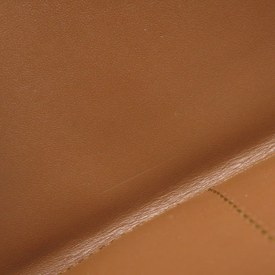 LOEWE Long Wallet Purse Calfskin Brown anagram star Women Used Authentic