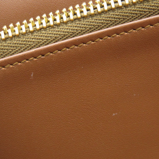 LOEWE Long Wallet Purse Calfskin Brown anagram star Women Used Authentic