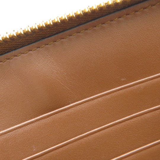 LOEWE Long Wallet Purse Calfskin Brown anagram star Women Used Authentic