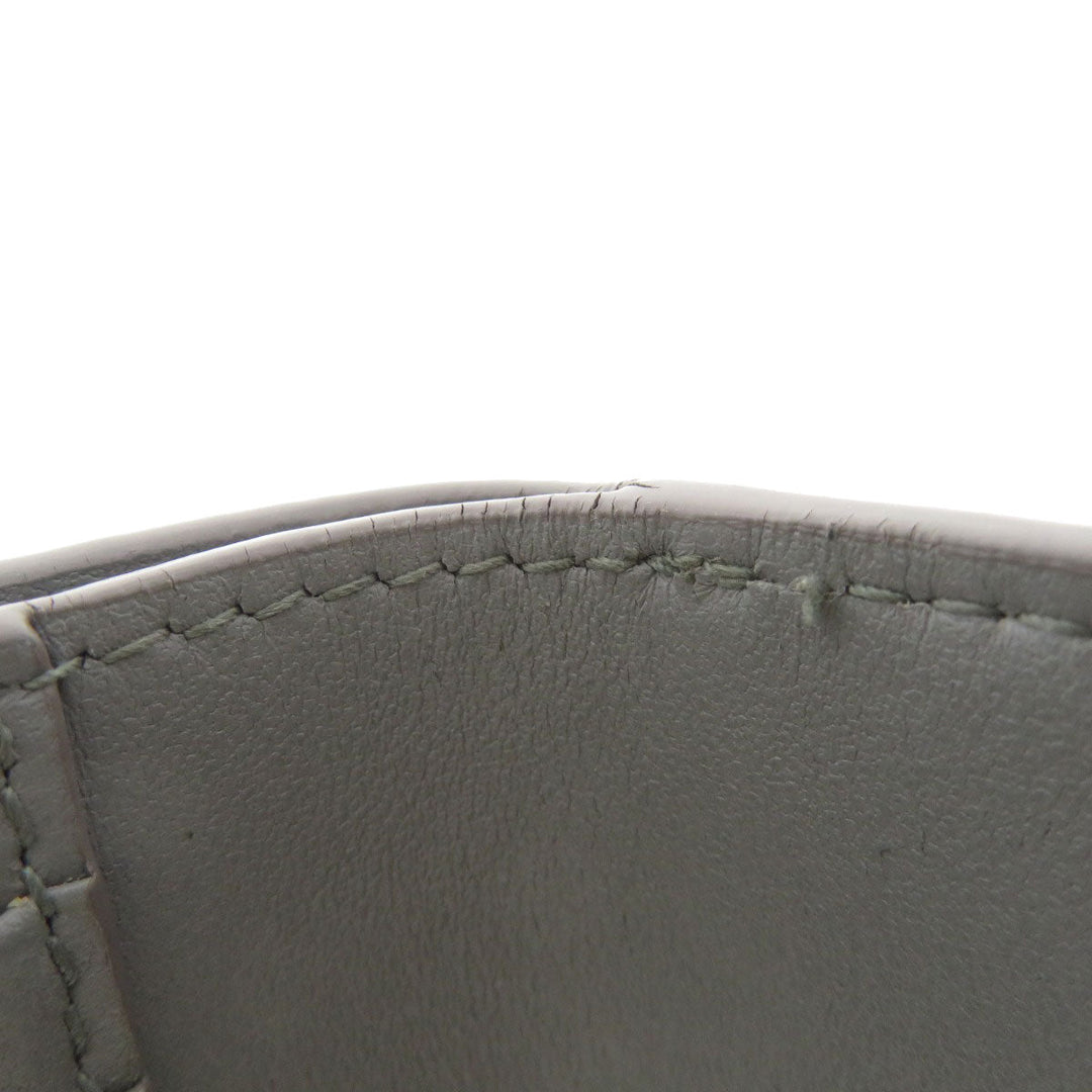Christian Dior Bifold Wallet Calfskin gray Logo motif mini wallet Women Used Authentic