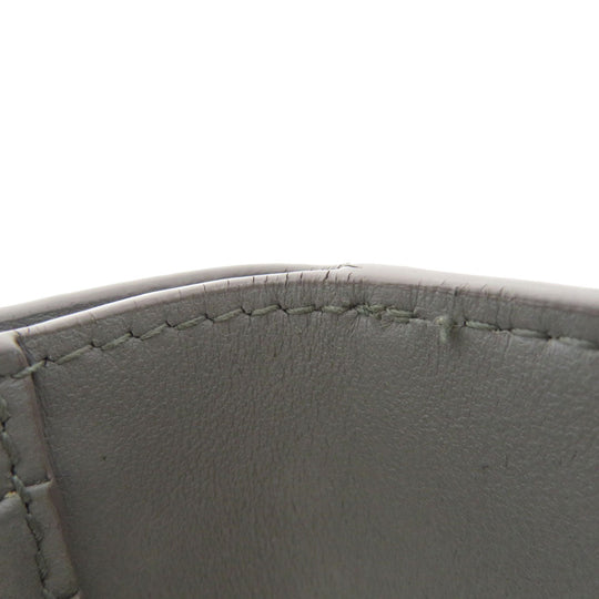 Christian Dior Bifold Wallet Calfskin gray Logo motif mini wallet Women Used Authentic