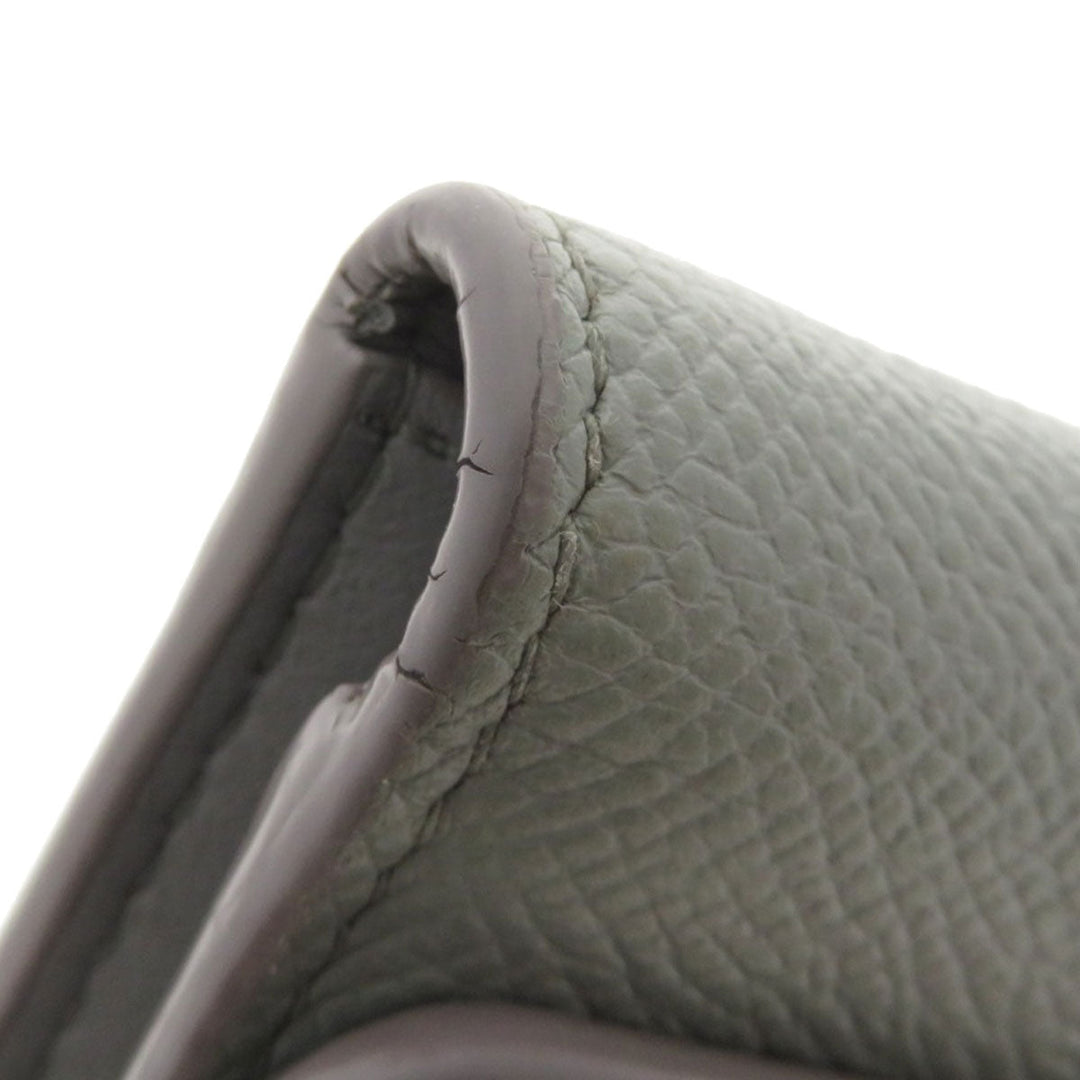 Christian Dior Bifold Wallet Calfskin gray Logo motif mini wallet Women Used Authentic