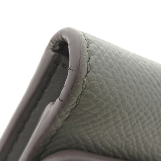 Christian Dior Bifold Wallet Calfskin gray Logo motif mini wallet Women Used Authentic