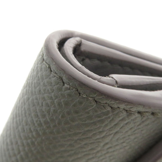 Christian Dior Bifold Wallet Calfskin gray Logo motif mini wallet Women Used Authentic