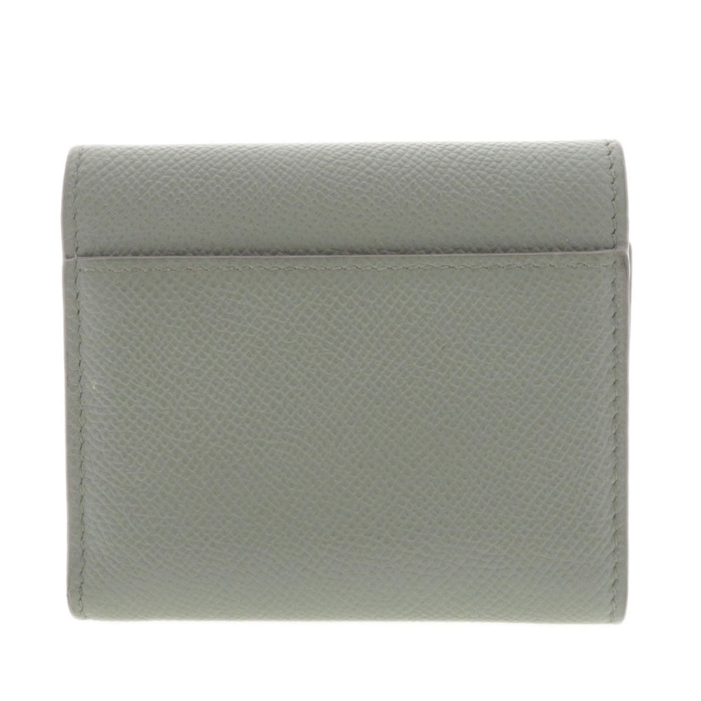 Christian Dior Bifold Wallet Calfskin gray Logo motif mini wallet Women Used Authentic