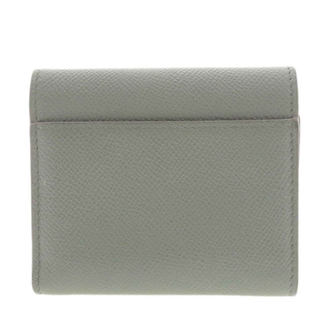 Christian Dior Bifold Wallet Calfskin gray Logo motif mini wallet Women Used Authentic