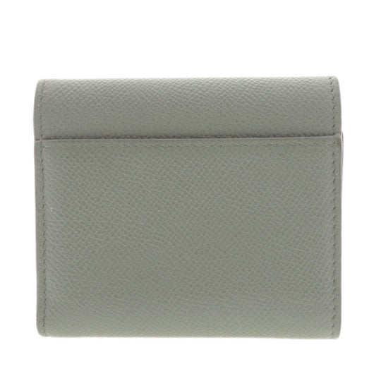 Christian Dior Bifold Wallet Calfskin gray Logo motif mini wallet Women Used Authentic