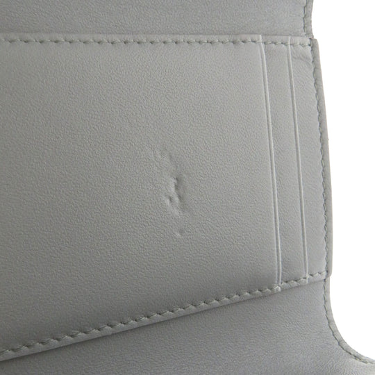 Christian Dior Bifold Wallet Calfskin gray Logo motif mini wallet Women Used Authentic