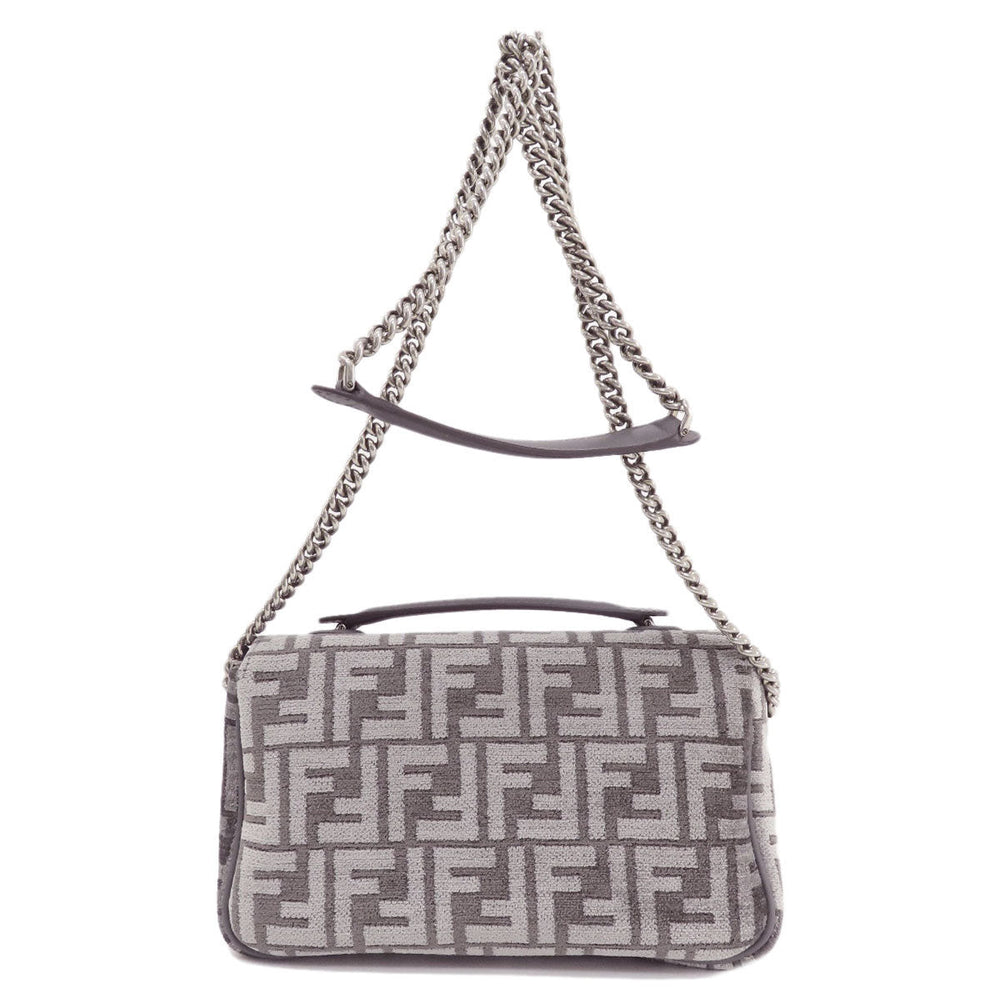 FENDI Shoulder Bag 8BR793 polyester Brown Baguette Chain Midi FF Tapestry