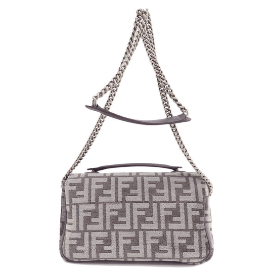 FENDI Shoulder Bag 8BR793 polyester Brown Baguette Chain Midi FF Tapestry