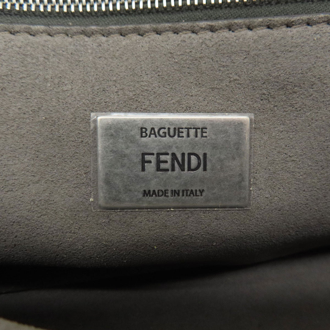 FENDI Shoulder Bag 8BR793 polyester Brown Baguette Chain Midi FF Tapestry