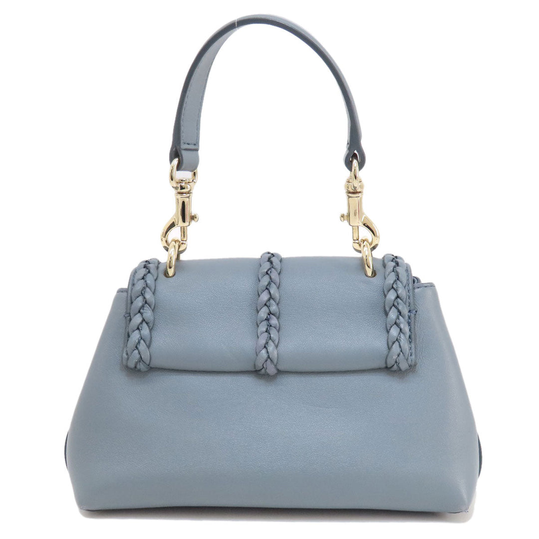 Chloe Handbag leather gray penelope mini 2WAY Women Used Authentic