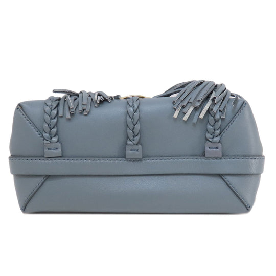 Chloe Handbag leather gray penelope mini 2WAY Women Used Authentic