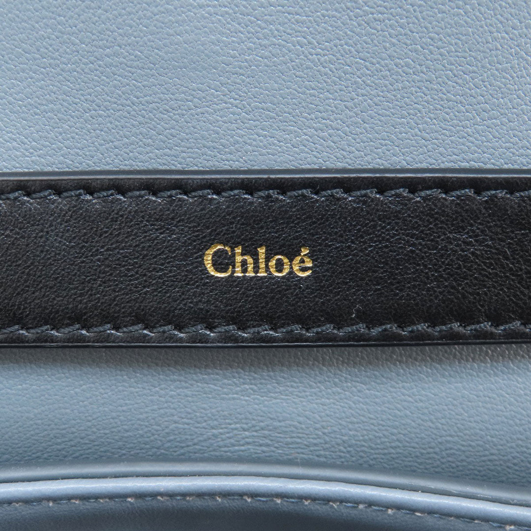 Chloe Handbag leather gray penelope mini 2WAY Women Used Authentic
