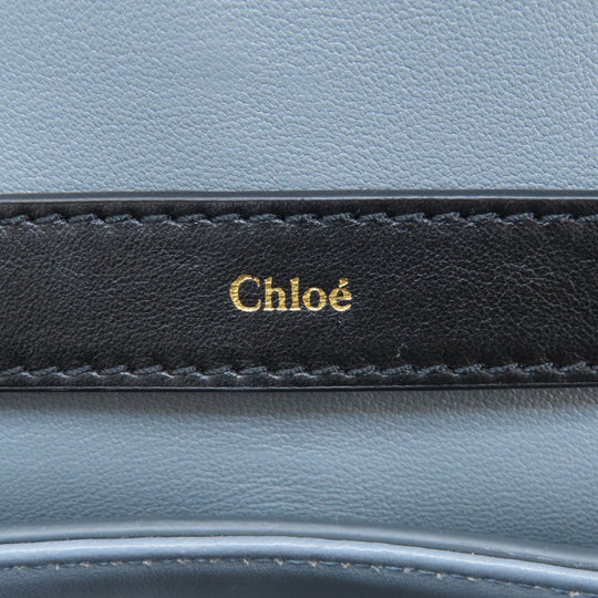 Chloe Handbag leather gray penelope mini 2WAY Women Used Authentic
