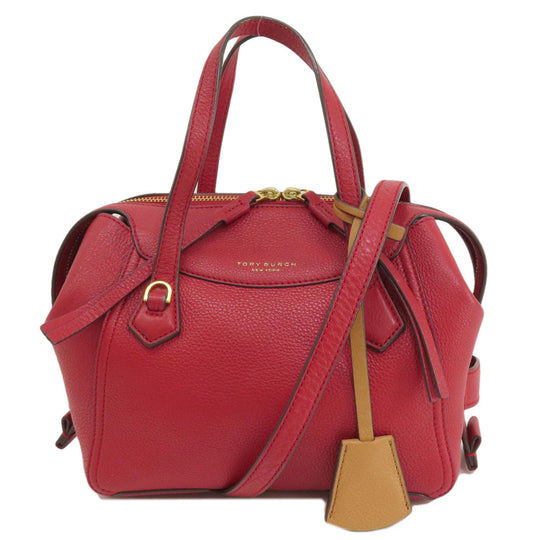 Tory Burch Handbag leather Red 2WAY Women Used Authentic