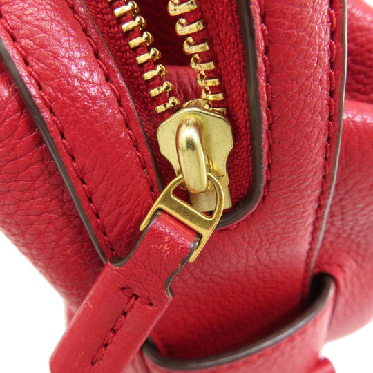 Tory Burch Handbag leather Red 2WAY Women Used Authentic