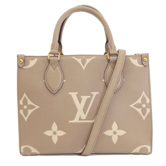 LOUIS VUITTON Handbag M45779 Ann Platt beige On the Go PM Tourtrail Crme Women Used Authentic