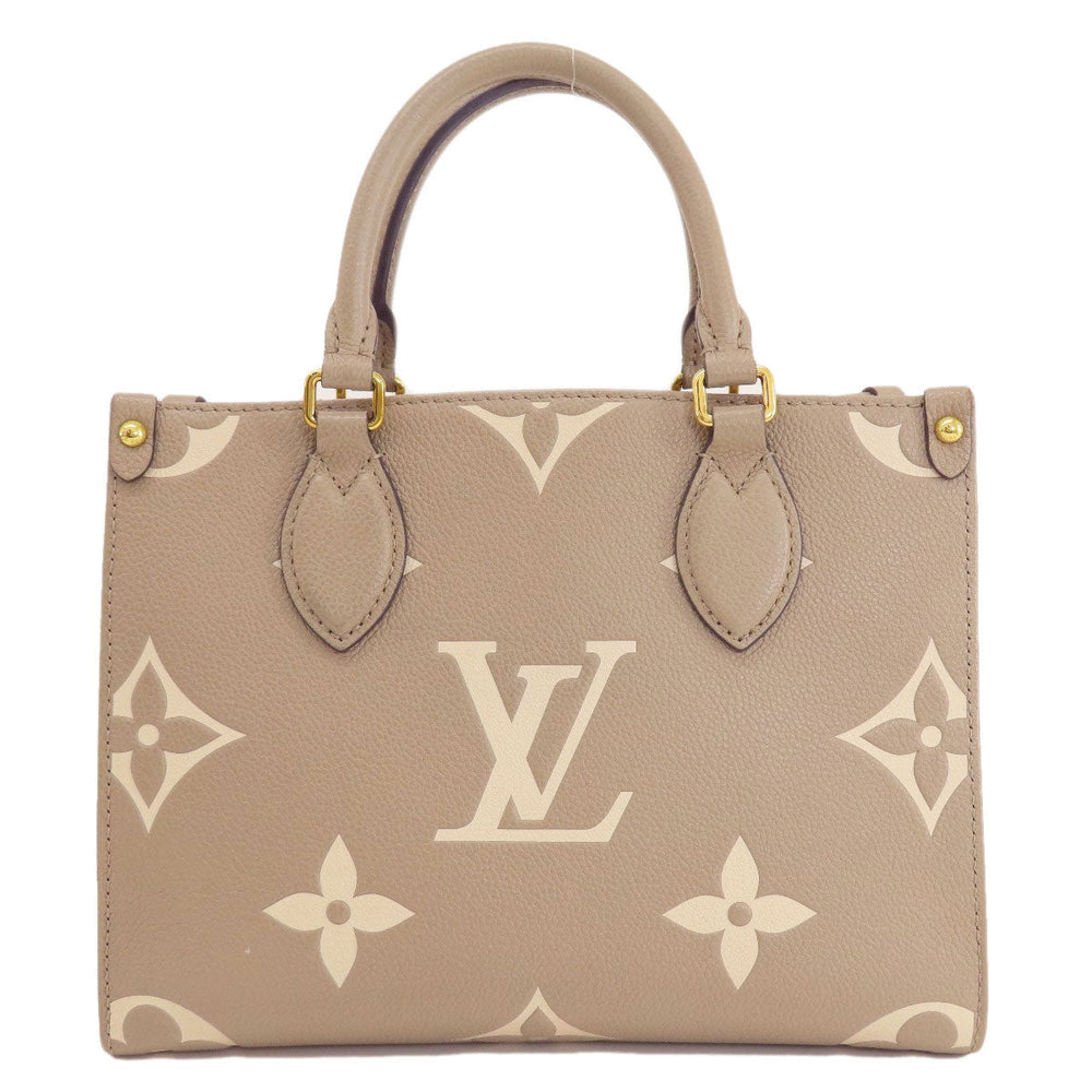 LOUIS VUITTON Handbag M45779 Ann Platt beige On the Go PM Tourtrail Crme Women Used Authentic