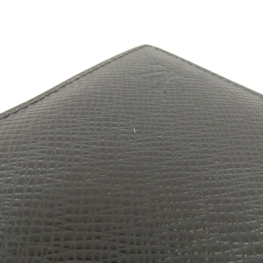 LOUIS VUITTON Bifold Wallet M62045 Taiga Leather black Portefeuille Amerigo NM mens Used Authentic