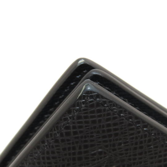LOUIS VUITTON Bifold Wallet M62045 Taiga Leather black Portefeuille Amerigo NM mens Used Authentic