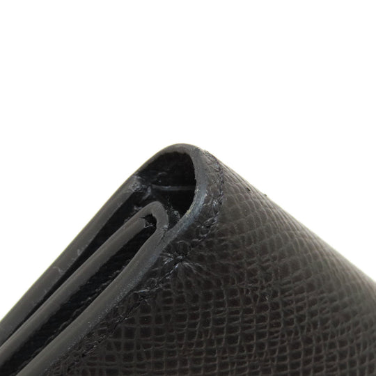 LOUIS VUITTON Bifold Wallet M62045 Taiga Leather black Portefeuille Amerigo NM mens Used Authentic