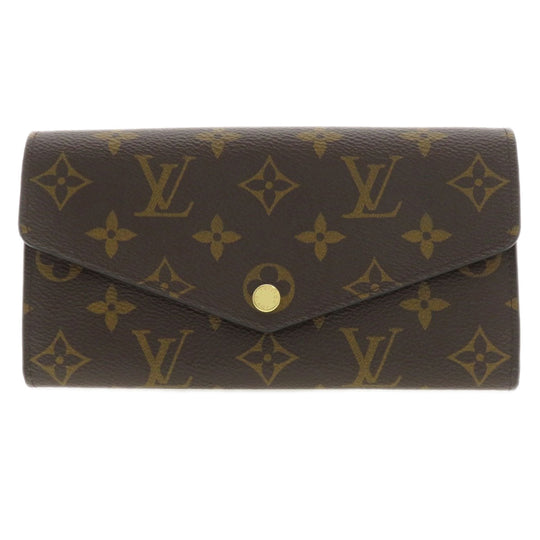 LOUIS VUITTON Long Wallet Purse M62234 Monogram canvas Brown Portefeuille Sarah Monogram Fuchsia