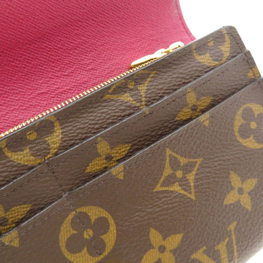 LOUIS VUITTON Long Wallet Purse M62234 Monogram canvas Brown Portefeuille Sarah Monogram Fuchsia