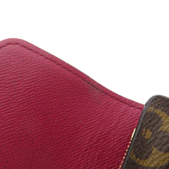 LOUIS VUITTON Long Wallet Purse M62234 Monogram canvas Brown Portefeuille Sarah Monogram Fuchsia