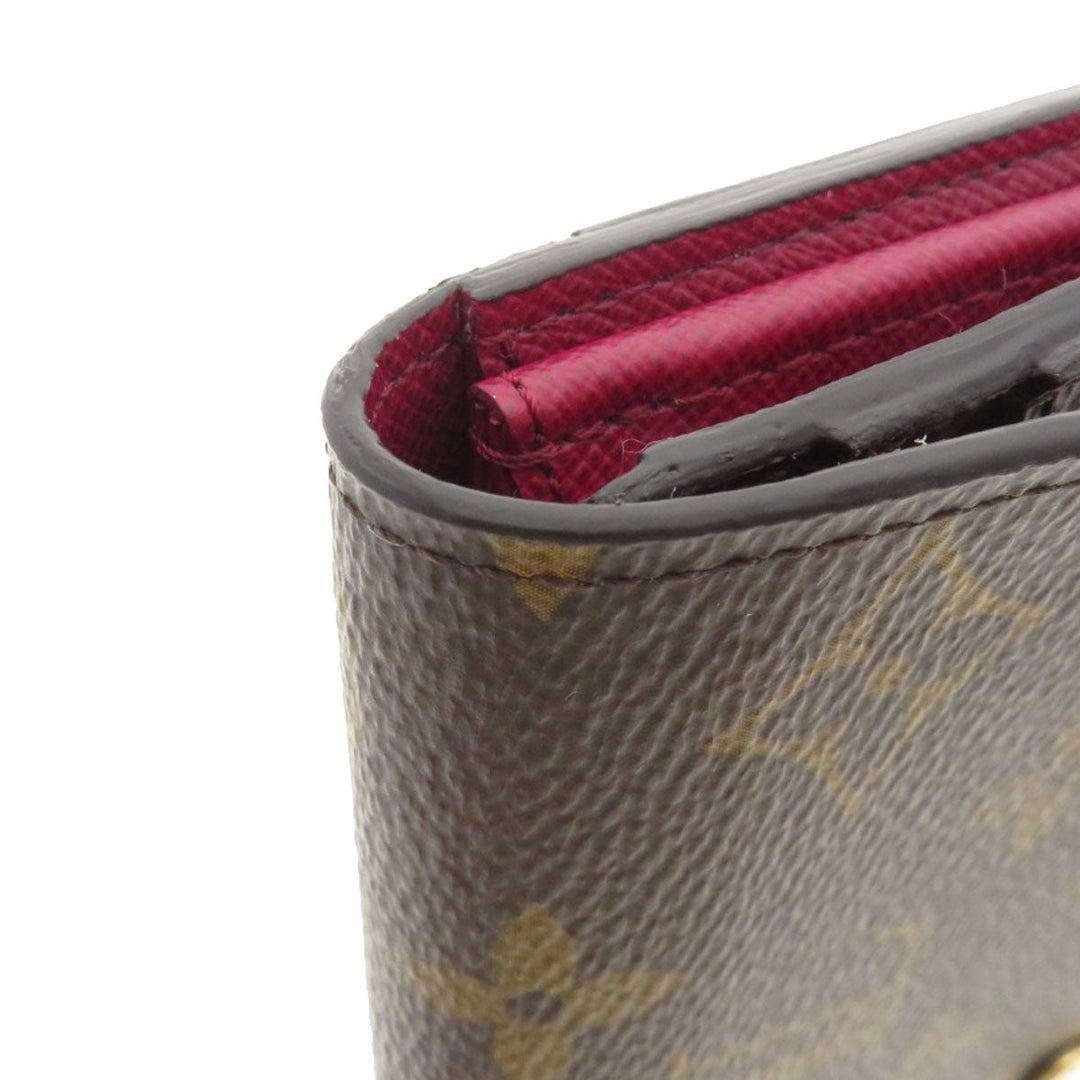 LOUIS VUITTON Long Wallet Purse M62234 Monogram canvas Brown Portefeuille Sarah Monogram Fuchsia