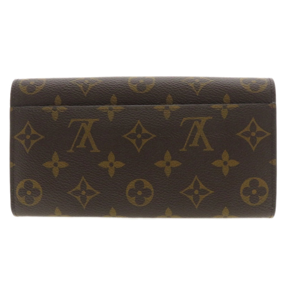 LOUIS VUITTON Long Wallet Purse M62234 Monogram canvas Brown Portefeuille Sarah Monogram Fuchsia