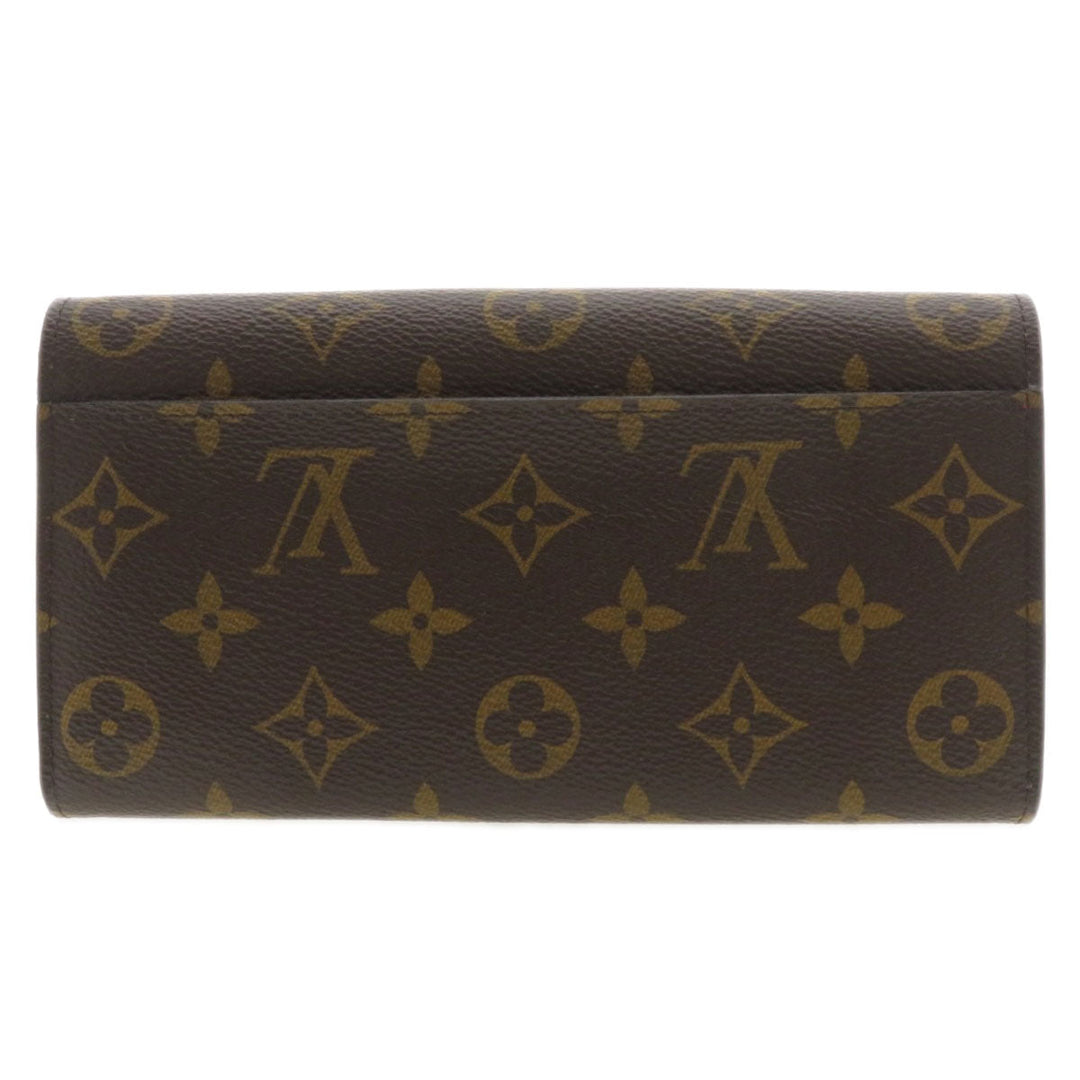 LOUIS VUITTON Long Wallet Purse M62234 Monogram canvas Brown Portefeuille Sarah Monogram Fuchsia