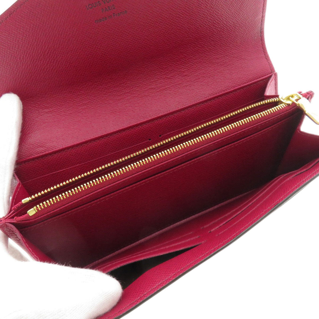 LOUIS VUITTON Long Wallet Purse M62234 Monogram canvas Brown Portefeuille Sarah Monogram Fuchsia