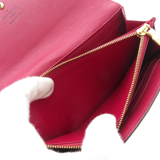 LOUIS VUITTON Long Wallet Purse M62234 Monogram canvas Brown Portefeuille Sarah Monogram Fuchsia