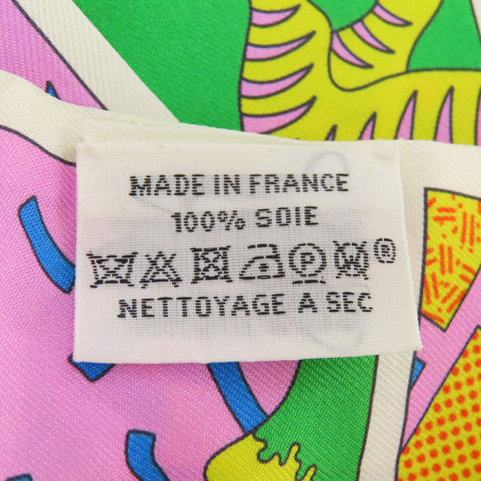 HERMES scarf silk white Twilly Women Used Authentic