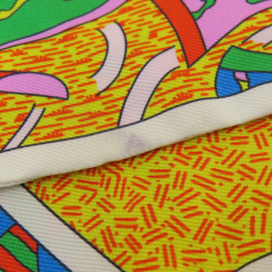 HERMES scarf silk white Twilly Women Used Authentic